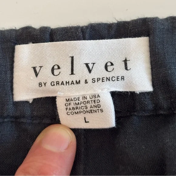 Velvet by Graham and Spencer Lola linen pant - size L, navy blue, 100% linen - Picture 7 of 7